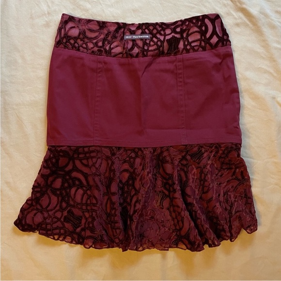Jean Paul Gautier burgundy velvet skirt - Picture 6 of 6